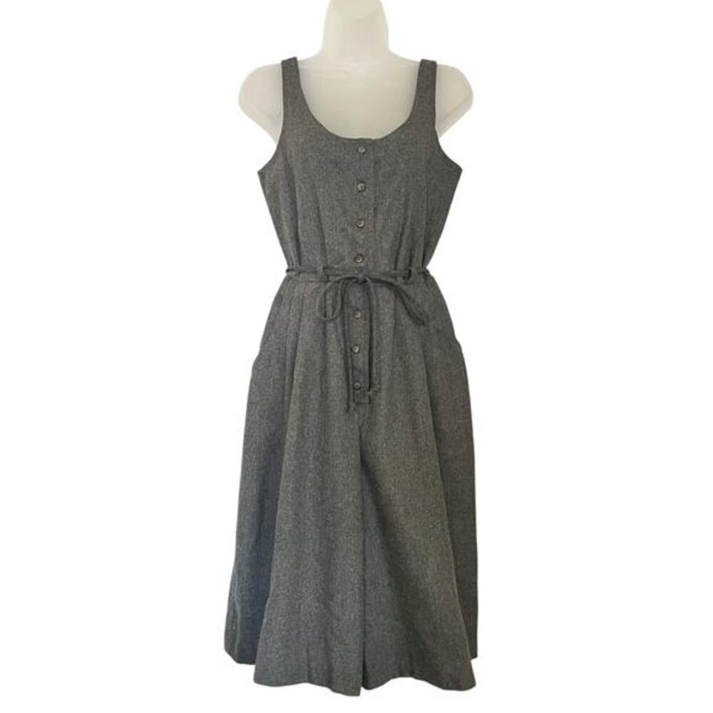 Vintage 1970s JCPenney Fashions Gray Sleeveless Midi Wide-Leg Jumpsuit Size XS/S